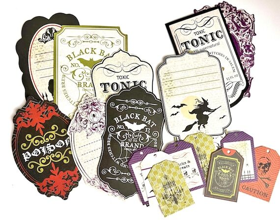 Card Stock Cute Halloween Paper Tags Set of 1...
