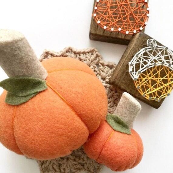 Fall Orange Handmade Felt Pumpkin -Soft Cute ...