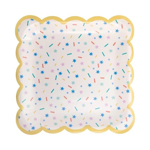 Sprinkle Confetti Party Plates 8 ct: Paper Bi...