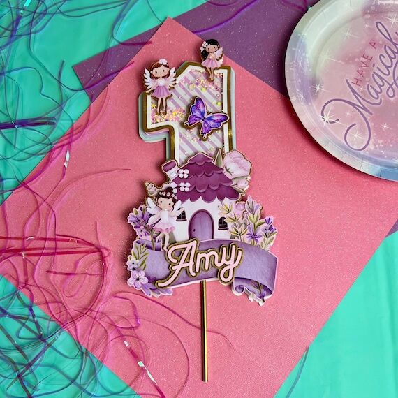 Fairy 1st Birthday Cake Topper Shaker: Person...