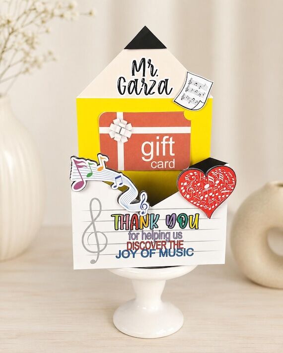 Personalized Music Teacher Gift Card Holder, ...