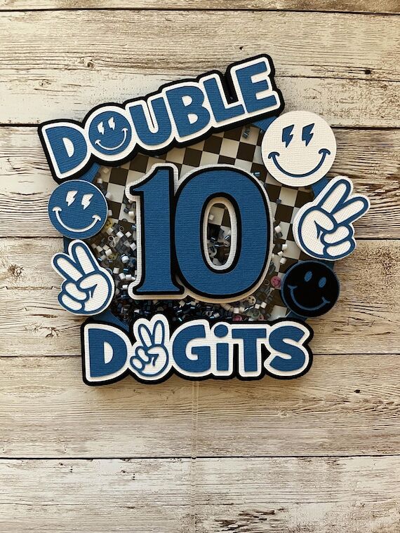 Double Digits Cake Topper,3D Shaker Style, (D...