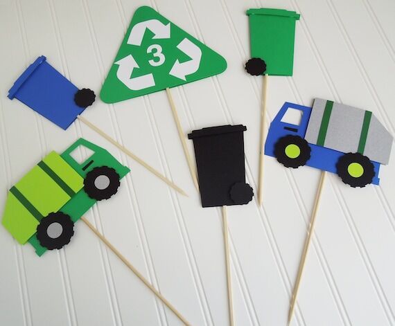 Garbage Truck Centerpiece Set, Trash Day Part...