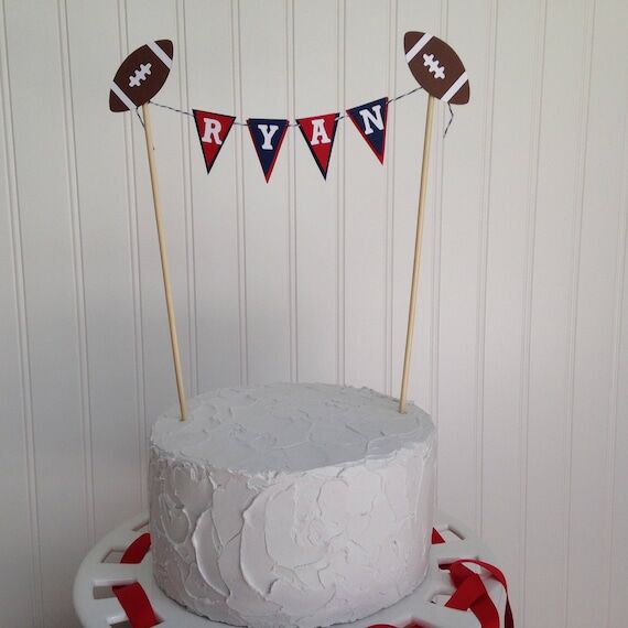 Personalized Football Cake Banner, Mini Bunti...
