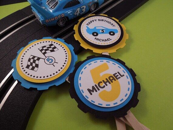 Race Car Birthday Cupcake Toppers (set of 12,...