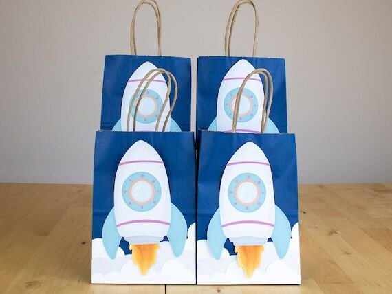Rocket Favor Bag: Handmade Space Birthday Par...
