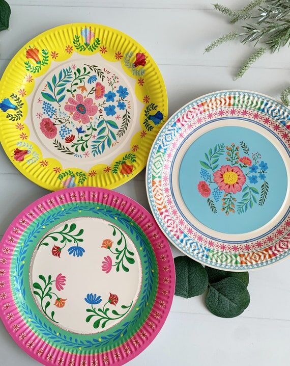 Boho Fiesta Paper Plates- Medium...