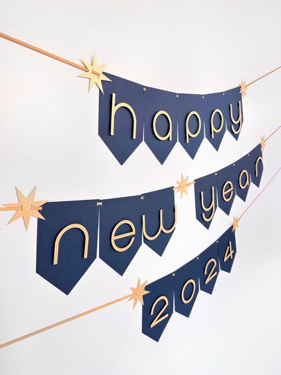 Happy New Year sign | Happy New Year Banner |...