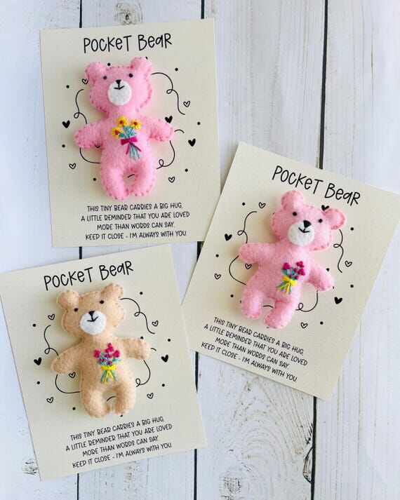 Pocket Bear Hug Felt Keepsake, Felt Pocket Hu...