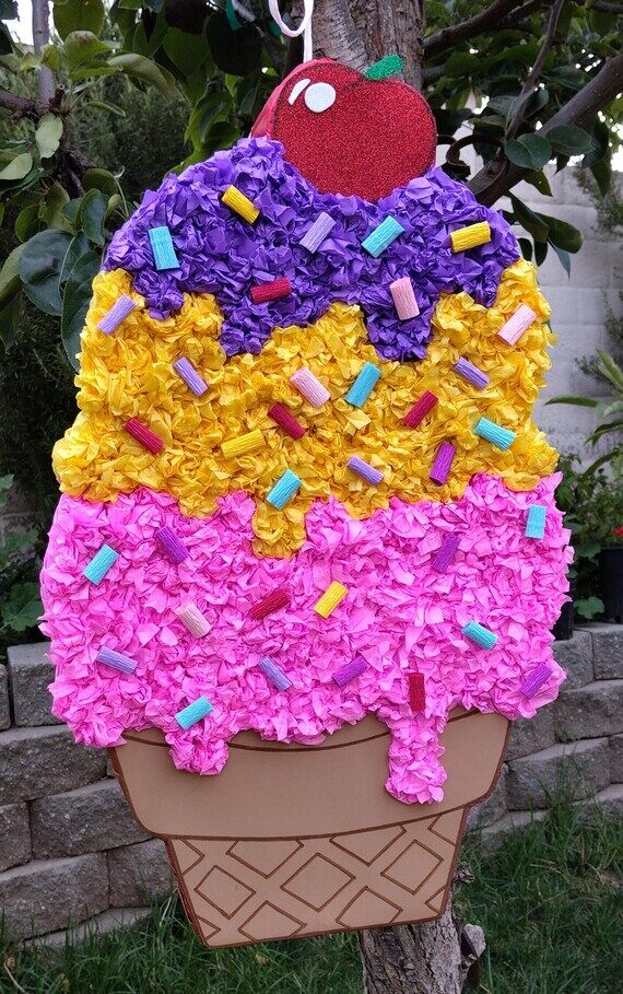 23" tall Ice Cream piñata. FREE SHIPPIN...