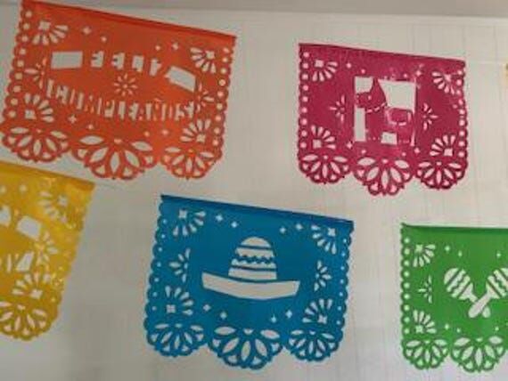 Birthday Papel Picado Plastic or Tissue Fiest...