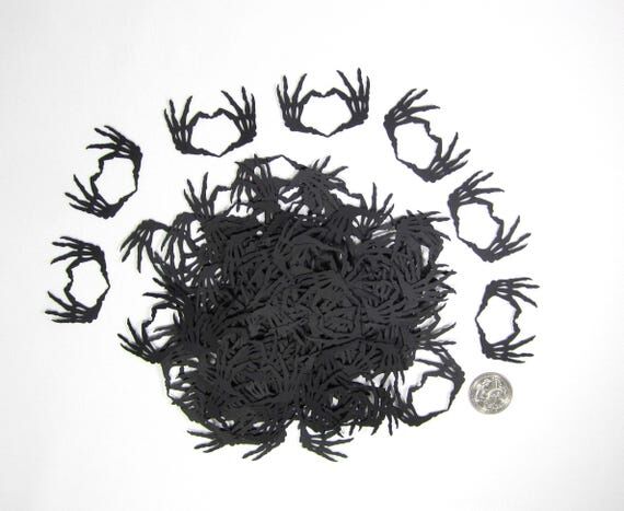 Gothic Skeleton Hand Confetti: Halloween Birt...