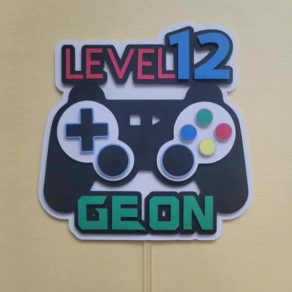 Personalized Gaming Cake Topper: Gamer Birthd...