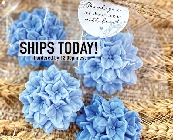 Dusty Blue Hydrangea Soaps - Coastal Bachelo...