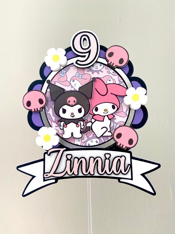 Kuromi & My Melody Cake Topper, Sanrio Party ...