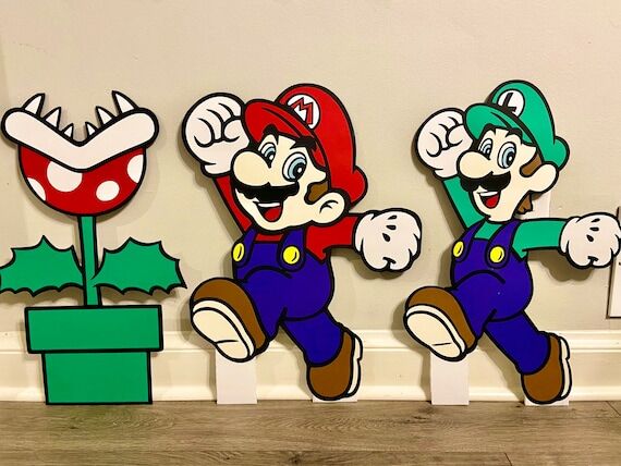 Mario & Luigi Cutouts, Birthday Party Decor, ...
