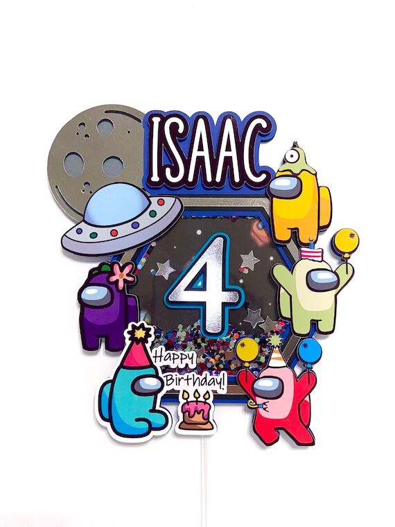 Among Us Shaker Cake Topper, Outer Space Birt...