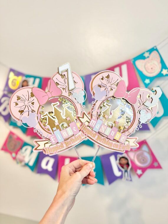 Disneyland Sign Cake Topper, retro disney bir...