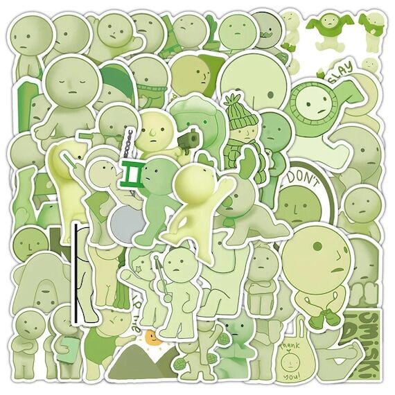 54-162Pcs Smiski Stickers – Waterproof Viny...