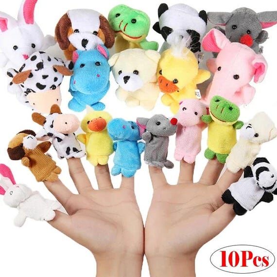 10PCS Cute Animal Finger Puppets – Mini Plu...