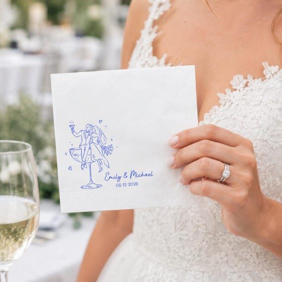 Personalized Cocktail Napkins for Wedding, Cu...