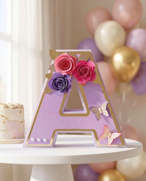 Butterfly 3D Letter, First Birthday Decor, Ba...