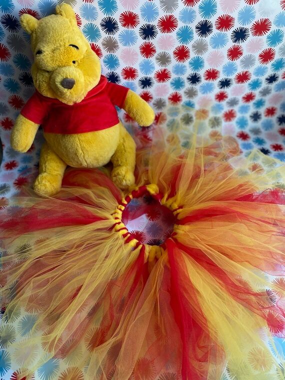 Yellow & Red Birthday Tutu, Bear Costume Outf...