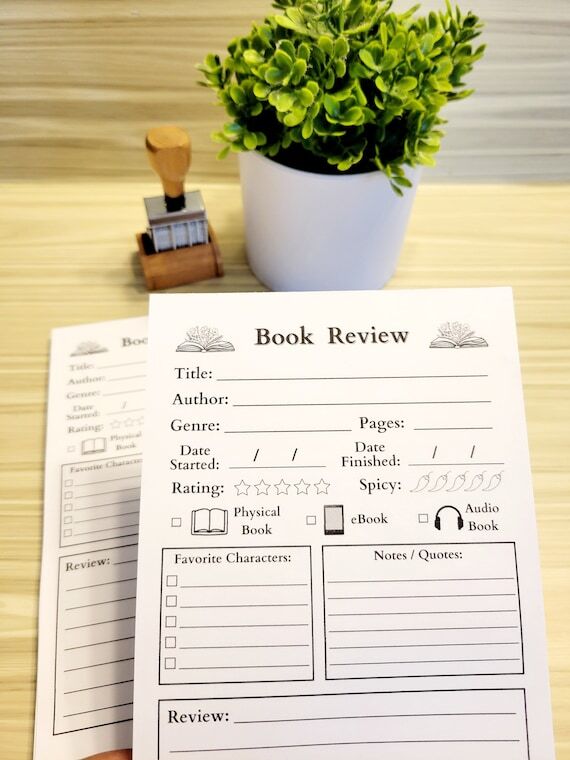 Book Review Notepad – Reading Journal for B...