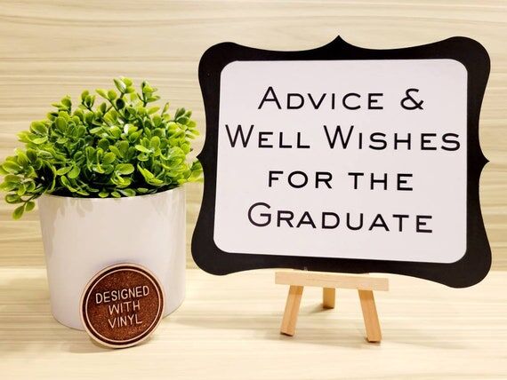 Graduation Wishes & Advice Sign | Handmade Pa...