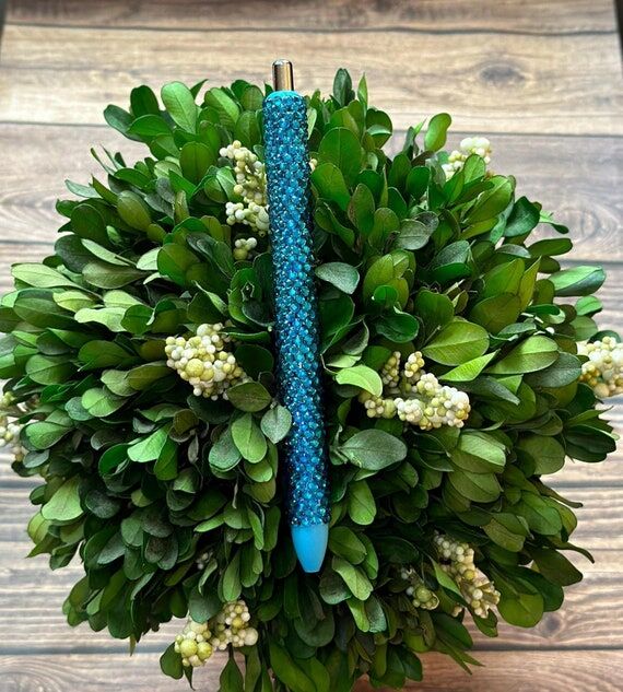 Handmade Capri Blue Rhinestone Pen, Refillabl...