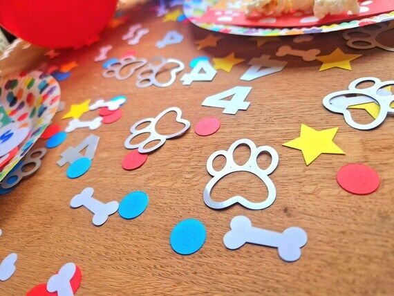 Paw Print Party Confetti, Personalised Dog Bo...