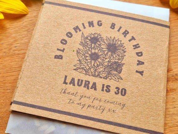 Sunflower Seed Birthday Favour, Personalised ...