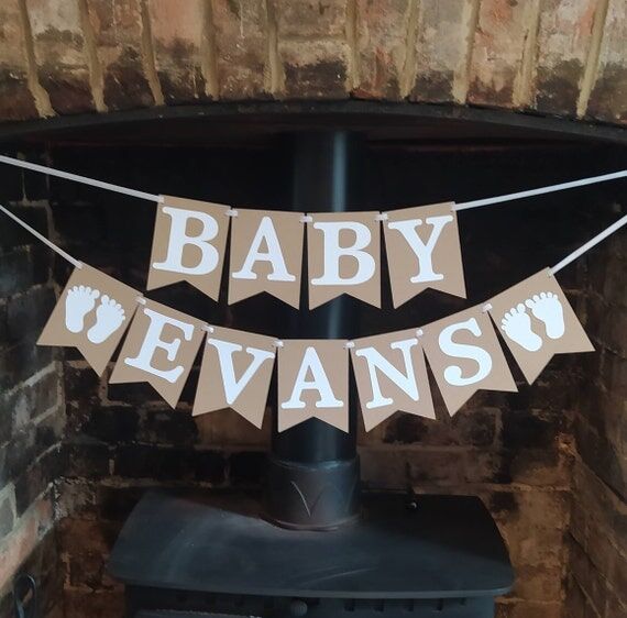 Personalised Baby Shower Banner – Custom We...