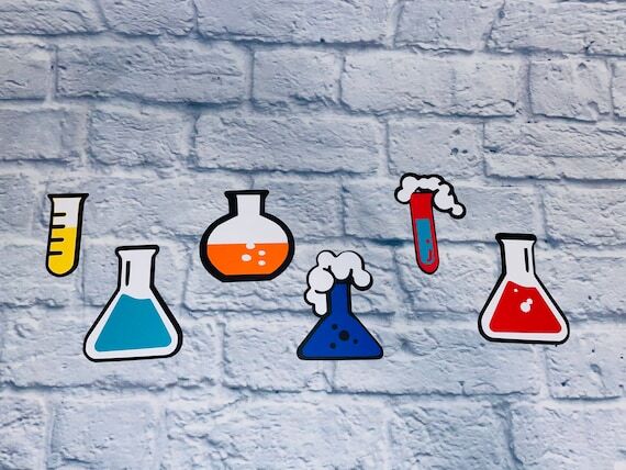 Science lab diecuts. Scientist. Mad scientist...