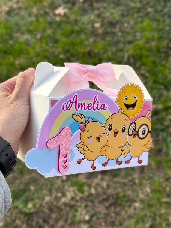 Canticos Favor Boxes - pollitos Pink Girl Par...
