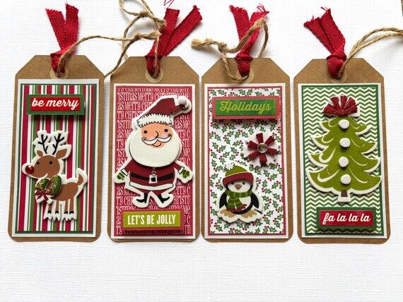 Santa and Friends Christmas Gift Tags | Handm...