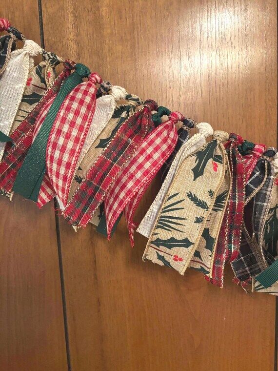 Handmade Christmas Ribbon Banner: Dark Green ...