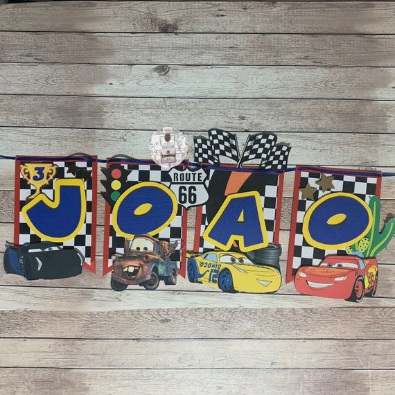 Cars Birthday Banner, Lightning McQueen Party...