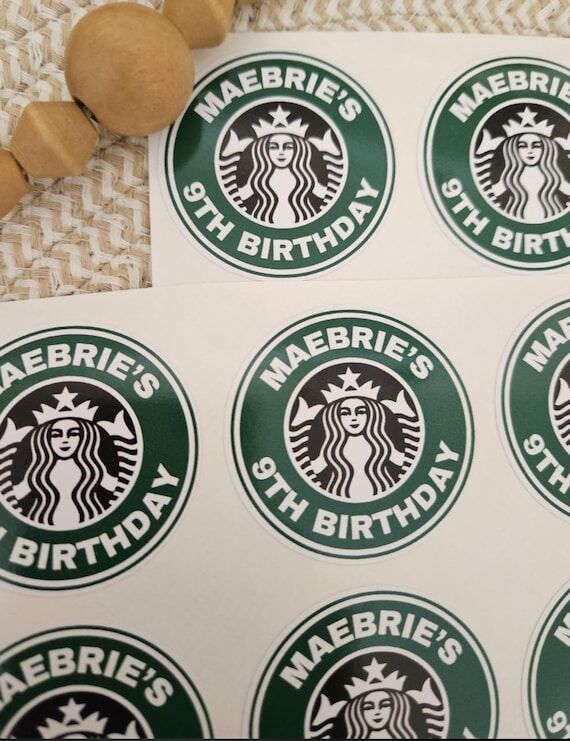 Birthday personalized party labels-Vinyl Part...