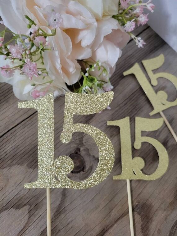 15th birthday centerpiece-any age number cent...