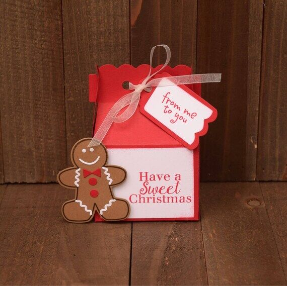 Christmas Party Favors, Gingerbread Treat Box...