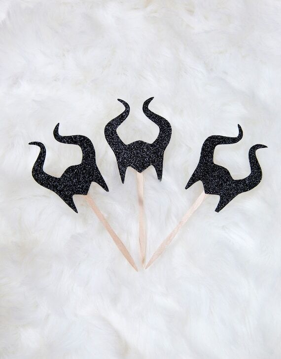 Set of 18 Maleficent Cupcake Toppers, Disney ...