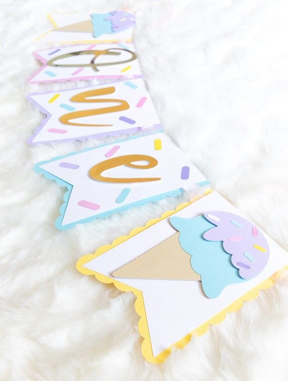 Ice Cream Party High Chair Sign, Ice Cream th...