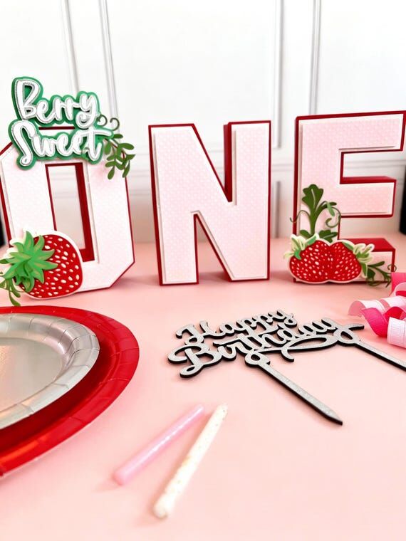 Berry Sweet One 3d Letters | Berry Sweet 1st ...