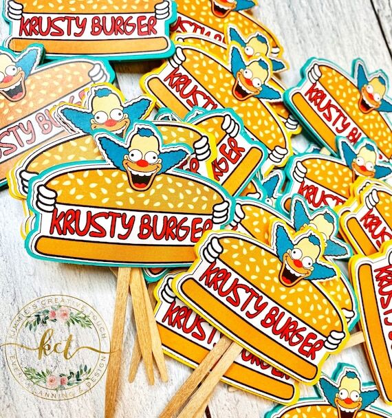 The Simpsons Krusty Burger Cupcake Topper...