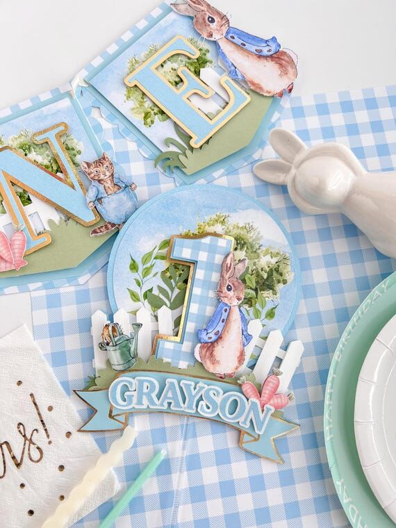 Peter Rabbit 1st Birthday High Chair Banner, ...