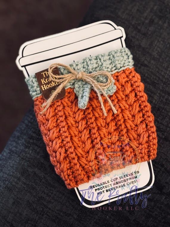 Crochet Pumpkin Cup Cozy | Fall Coffee Sleeve...