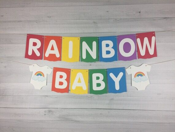 Rainbow Baby Banner - Rainbow Baby Shower - B...