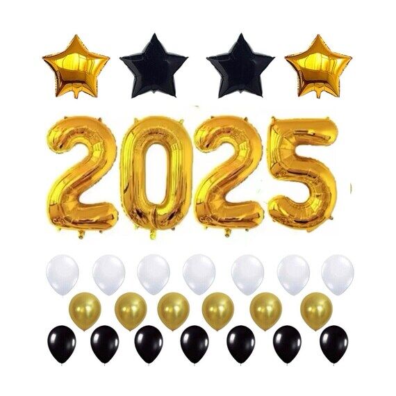 Graduation Gold 2025 Balloons Grad Prom Birth...