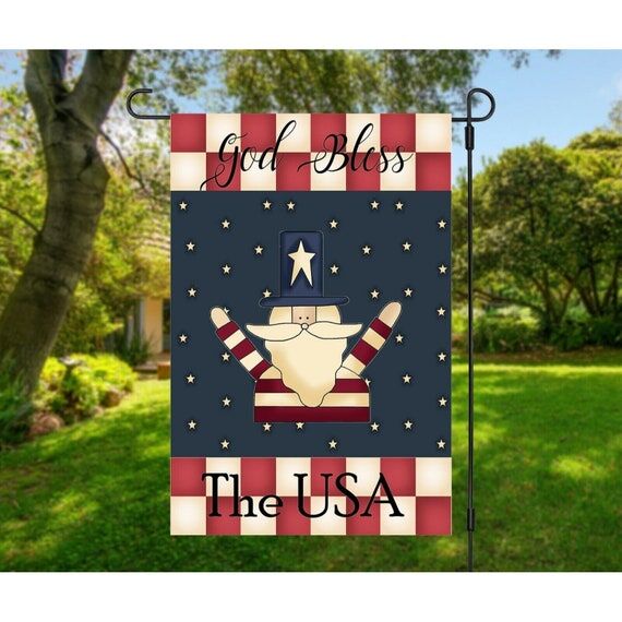 GOD BLESS The USA Uncle Sam Primitive Double ...